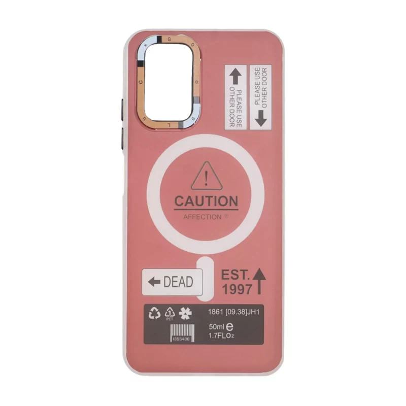 قاب Caution دور مات طرح مگ سیف Xiaomi Redmi Note 10 4G / Redmi Note 10S / Poco M5S - زرشکی - تصویر 2