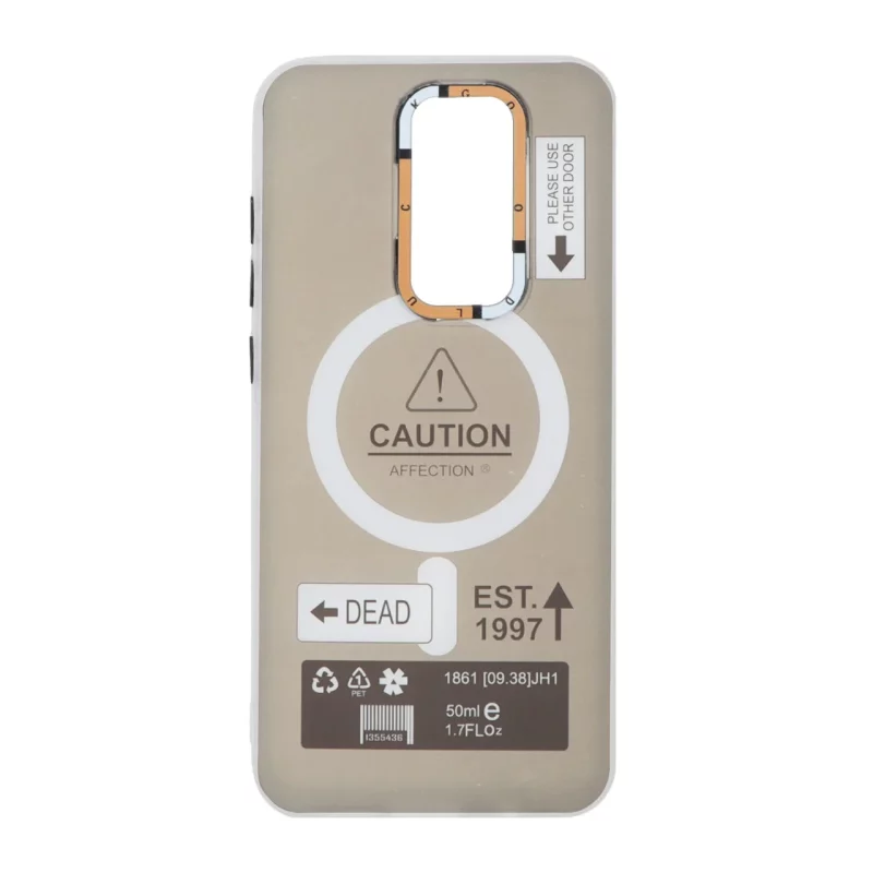 قاب Caution دور مات طرح مگ سیف Xiaomi Redmi Note 8 Pro - مشکی - تصویر 2