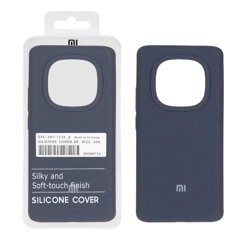 قاب سیلیکونی پاک کنی اورجینال درجه یک Xiaomi Redmi Note 14 Pro 5G / Redmi Note 14 Pro Plus 5G / Poco X7 5G - سرمه ای (پک دار) - تصویر 2