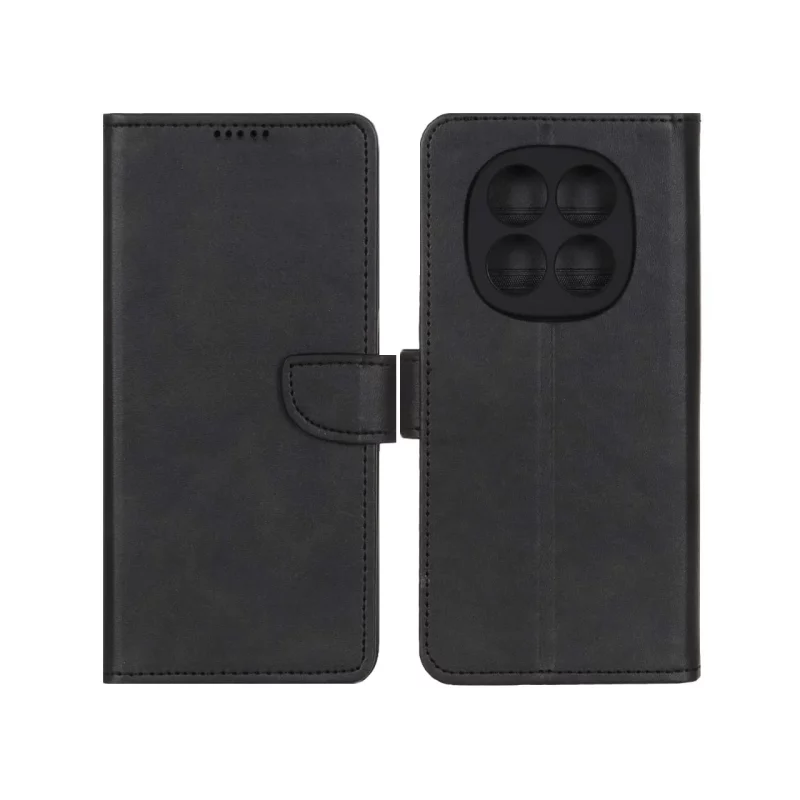 کیف چرمی موبایل مگنتی محافظ لنزدار Xiaomi Redmi Note 14 Pro 4G - مشکی - تصویر 2