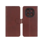 کیف چرمی موبایل مگنتی محافظ لنزدار Xiaomi Redmi Note 14 Pro 4G - قهوه ای