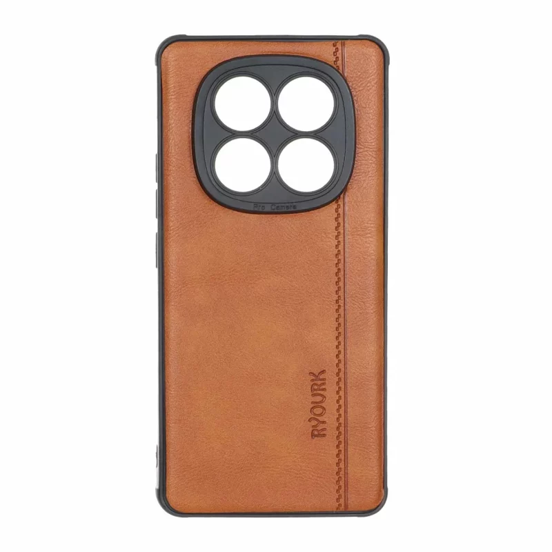 قاب طرح چرم RYOURK مدل Xiaomi Redmi Note 14 Pro 4G - عسلی - تصویر 2