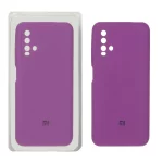 قاب سیلیکونی پاک کنی محافظ لنزدار اورجینال Xiaomi Redmi 9T 4G - ارغوانی (پک دار)