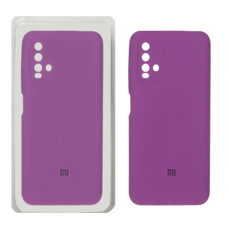 قاب سیلیکونی پاک کنی محافظ لنزدار اورجینال Xiaomi Redmi 9T 4G - ارغوانی (پک دار) - تصویر 2