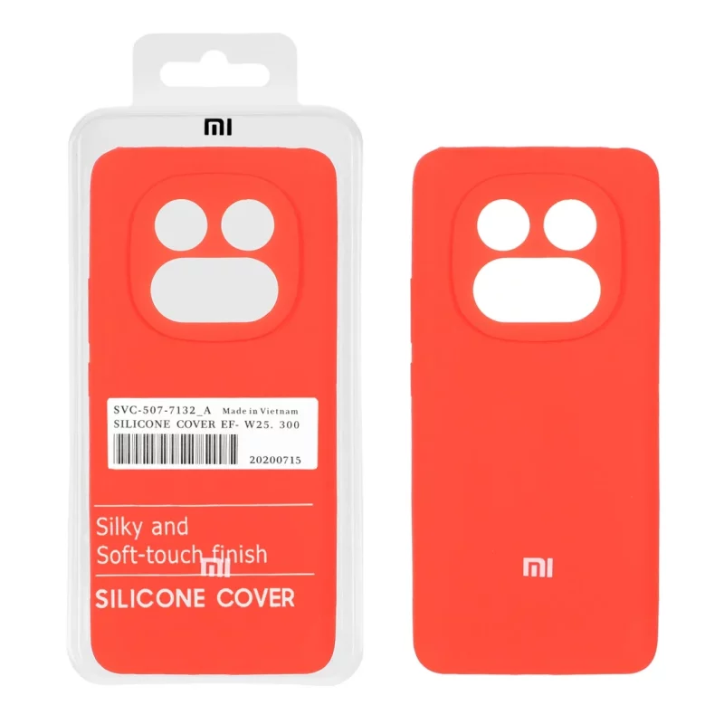 قاب سیلیکونی پاک کنی اورجینال درجه یک Xiaomi Redmi Note 14 Pro Plus 5G - قرمز (پک دار) - تصویر 2