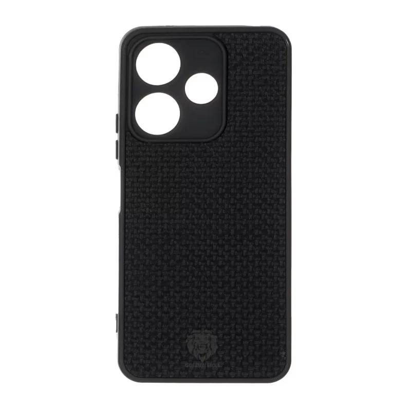 قاب طرح چرم حصیری Golden lion مدل Xiaomi Redmi 13X / Redmi 13 4G / Poco M6 4G - مشکی - تصویر 2
