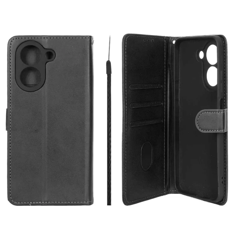 کیف موبایل مگنتی Crystal داخل مخمل Xiaomi Redmi A5 / Poco C71 - مشکی - تصویر 2