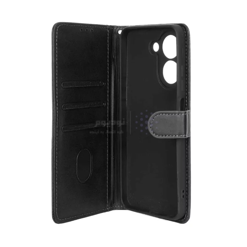 کیف موبایل مگنتی Crystal داخل مخمل Xiaomi Redmi A5 / Poco C71 - مشکی - تصویر 3