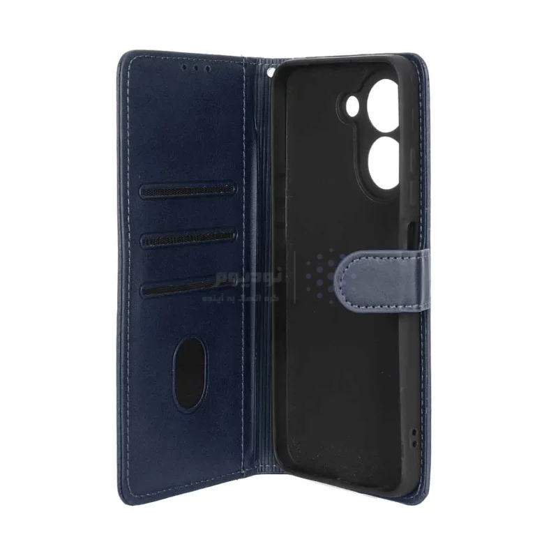 کیف موبایل مگنتی Crystal داخل مخمل Xiaomi Redmi A5 / Poco C71 - سرمه ای - تصویر 3