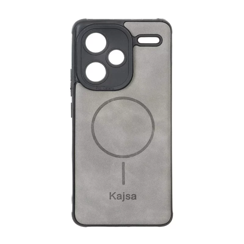 قاب جیر Kajsa طرح مگ سیف MNC مدل Xiaomi Redmi Note 13 Pro Plus 5G - طوسی - تصویر 2