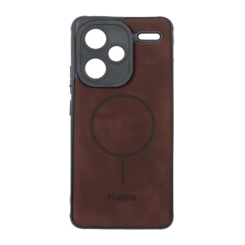 قاب جیر Kajsa طرح مگ سیف MNC مدل Xiaomi Redmi Note 13 Pro Plus 5G - قهوه ای - تصویر 2