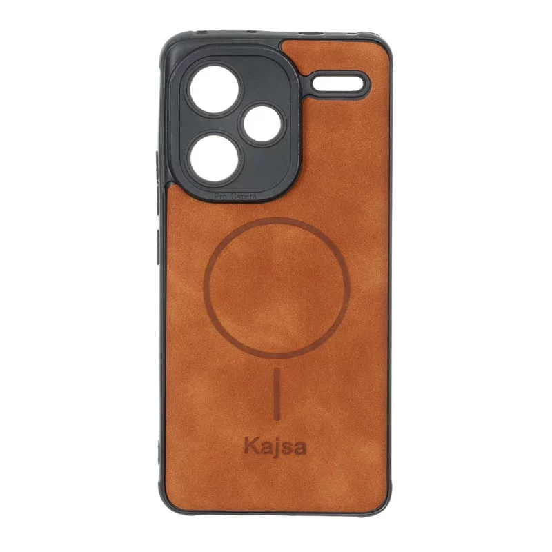 قاب جیر Kajsa طرح مگ سیف MNC مدل Xiaomi Redmi Note 13 Pro Plus 5G - قهوه ای روشن - تصویر 2
