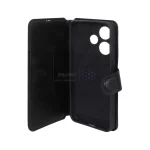 کیف موبایل چرمی مگنتی محافظ لنزدار Xiaomi Redmi 13X / Redmi 13 4G / Poco M6 4G - مشکی - تصویر 3