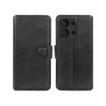 کیف موبایل چرمی مگنتی محافظ لنزدار Xiaomi Redmi 15C / Poco C85 - مشکی