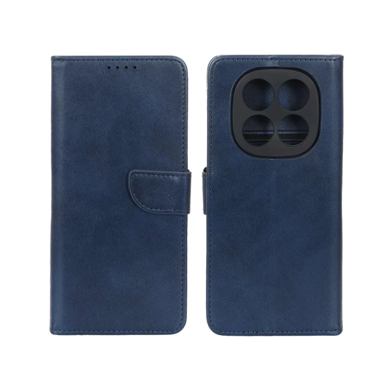 کیف چرمی موبایل مگنتی محافظ لنزدار Xiaomi Redmi Note 14 Pro 4G - سرمه ای - تصویر 2