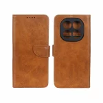 کیف چرمی موبایل مگنتی محافظ لنزدار Xiaomi Redmi Note 14 Pro 4G - عسلی