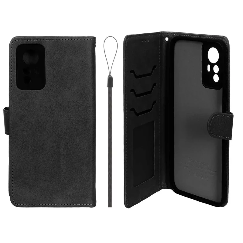 کیف موبایل مگنتی درجه یک داخل خز MNC Plus مدل Xiaomi Redmi Note 12S - مشکی - تصویر 2