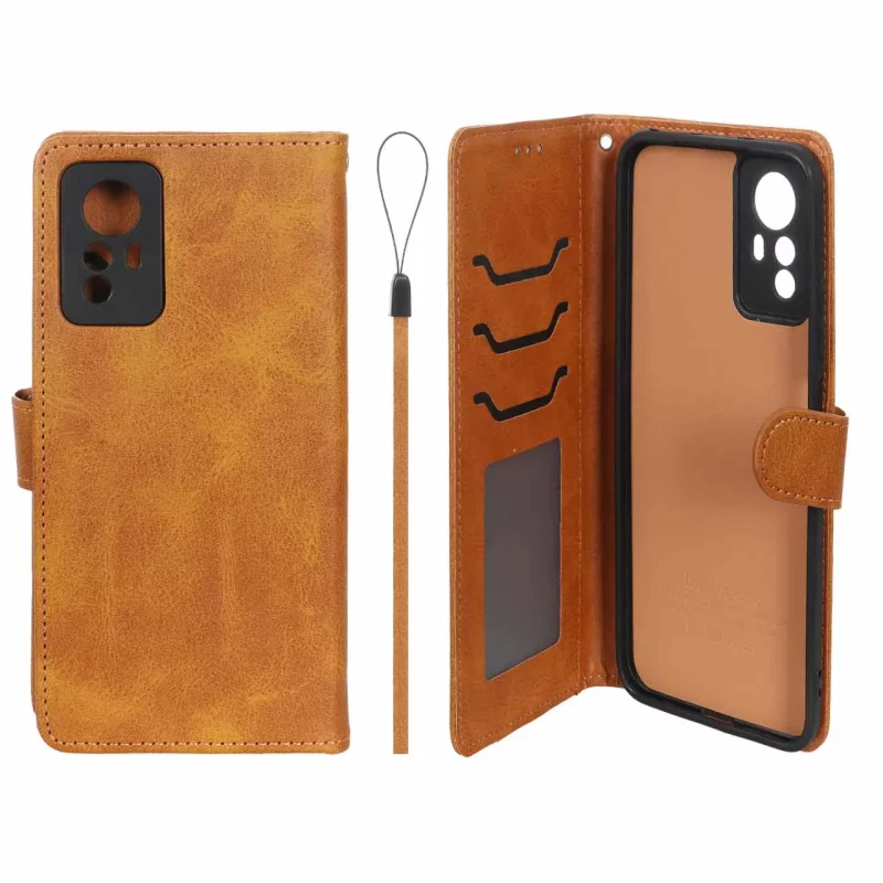 کیف موبایل مگنتی درجه یک داخل خز MNC Plus مدل Xiaomi Redmi Note 12S - عسلی - تصویر 2