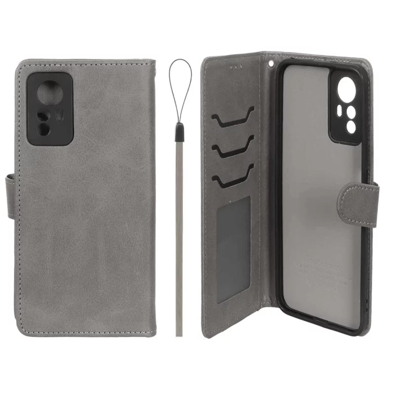 کیف موبایل مگنتی درجه یک داخل خز MNC Plus مدل Xiaomi Redmi Note 12S - خاکستری - تصویر 2