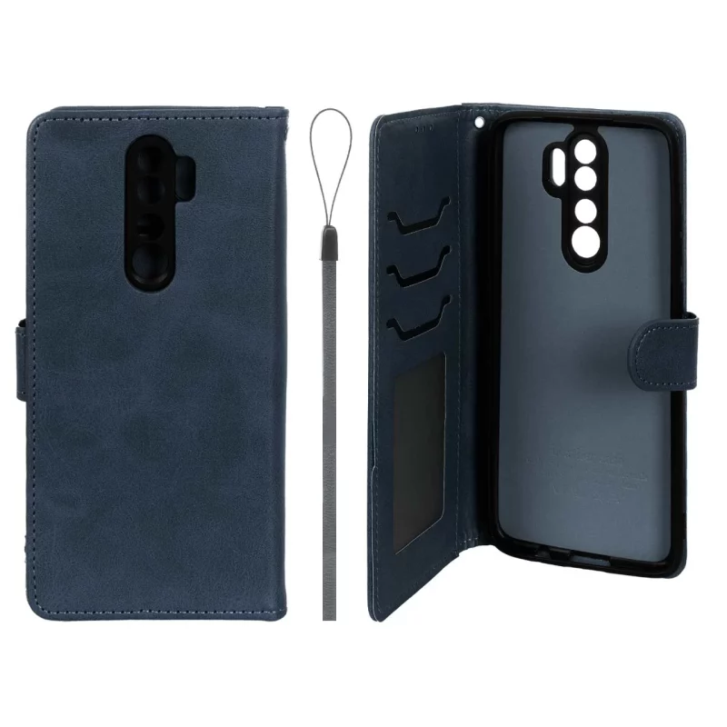 کیف موبایل مگنتی درجه یک داخل خز MNC Plus مدل Xiaomi Redmi Note 8 Pro - سرمه ای - تصویر 2