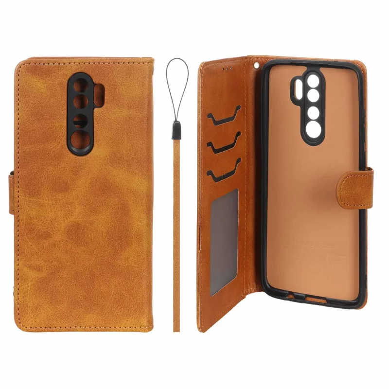 کیف موبایل مگنتی درجه یک داخل خز MNC Plus مدل Xiaomi Redmi Note 8 Pro - عسلی - تصویر 2