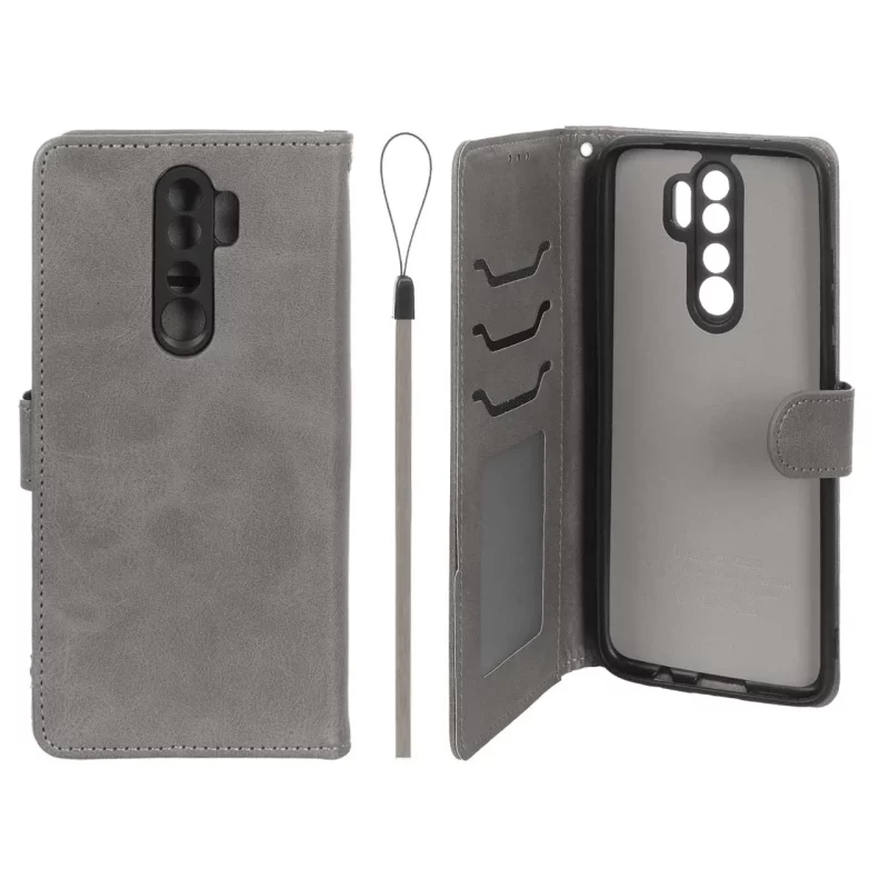 کیف موبایل مگنتی درجه یک داخل خز MNC Plus مدل Xiaomi Redmi Note 8 Pro - خاکستری - تصویر 2