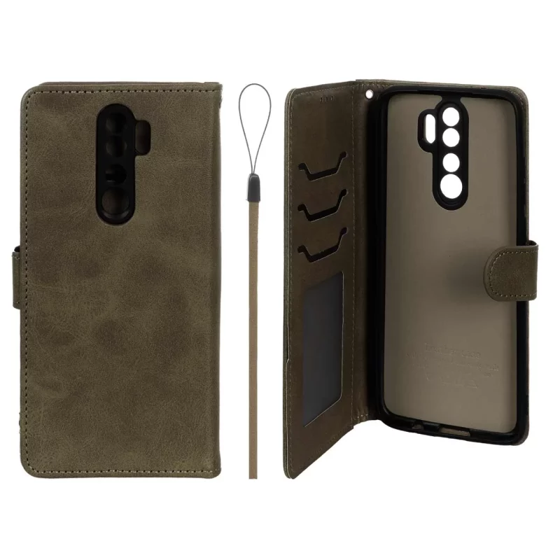 کیف موبایل مگنتی درجه یک داخل خز MNC Plus مدل Xiaomi Redmi Note 8 Pro - سبز زیتونی - تصویر 2