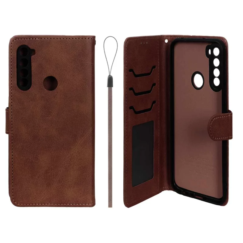 کیف موبایل مگنتی درجه یک داخل خز MNC Plus مدل Xiaomi Redmi Note 8 - قهوه ای - تصویر 2