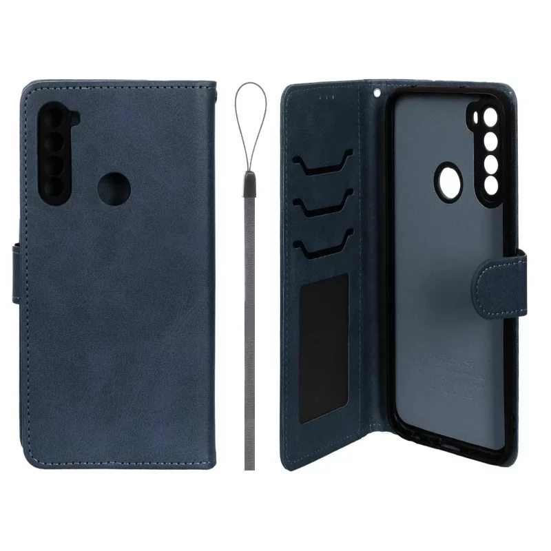 کیف موبایل مگنتی درجه یک داخل خز MNC Plus مدل Xiaomi Redmi Note 8 - سرمه ای - تصویر 2