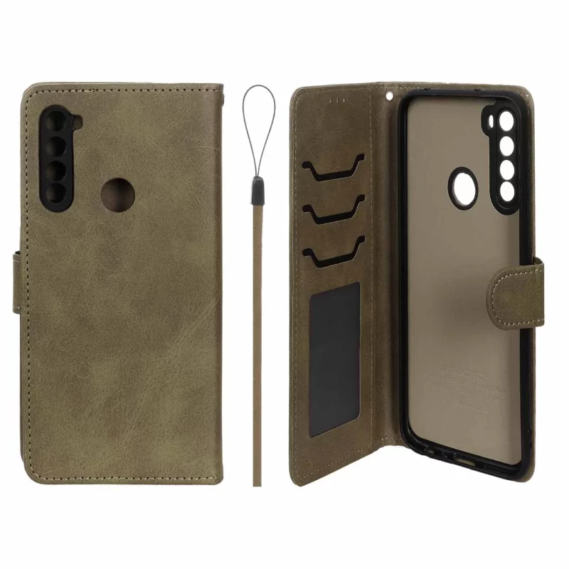 کیف موبایل مگنتی درجه یک داخل خز MNC Plus مدل Xiaomi Redmi Note 8 - سبز زیتونی - تصویر 2