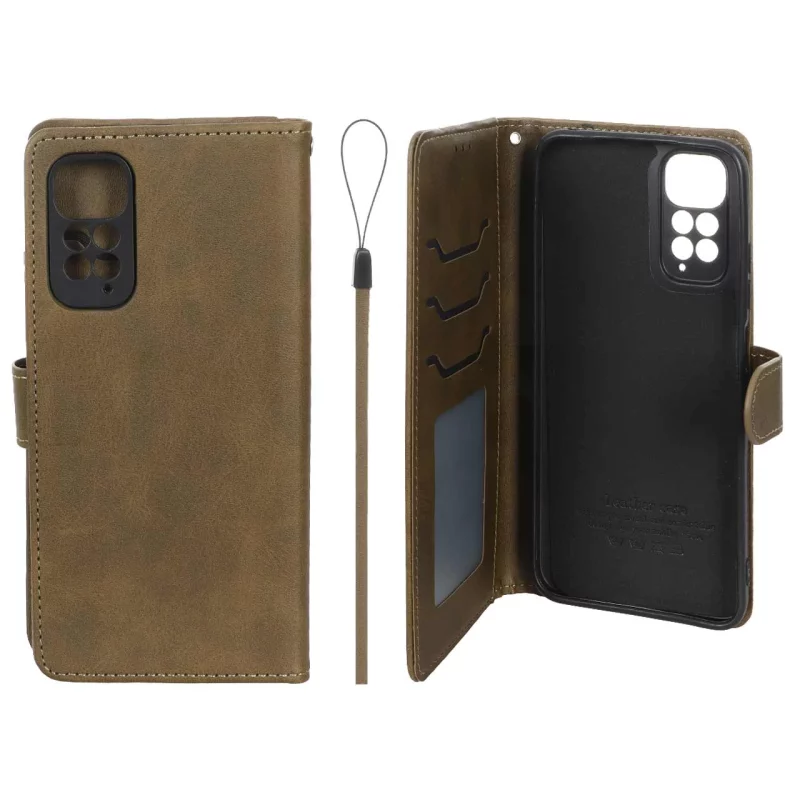 کیف موبایل مگنتی درجه یک داخل خز MNC Plus مدل Xiaomi Redmi Note 11 4G / Redmi Note 11S - سبز زیتونی - تصویر 2