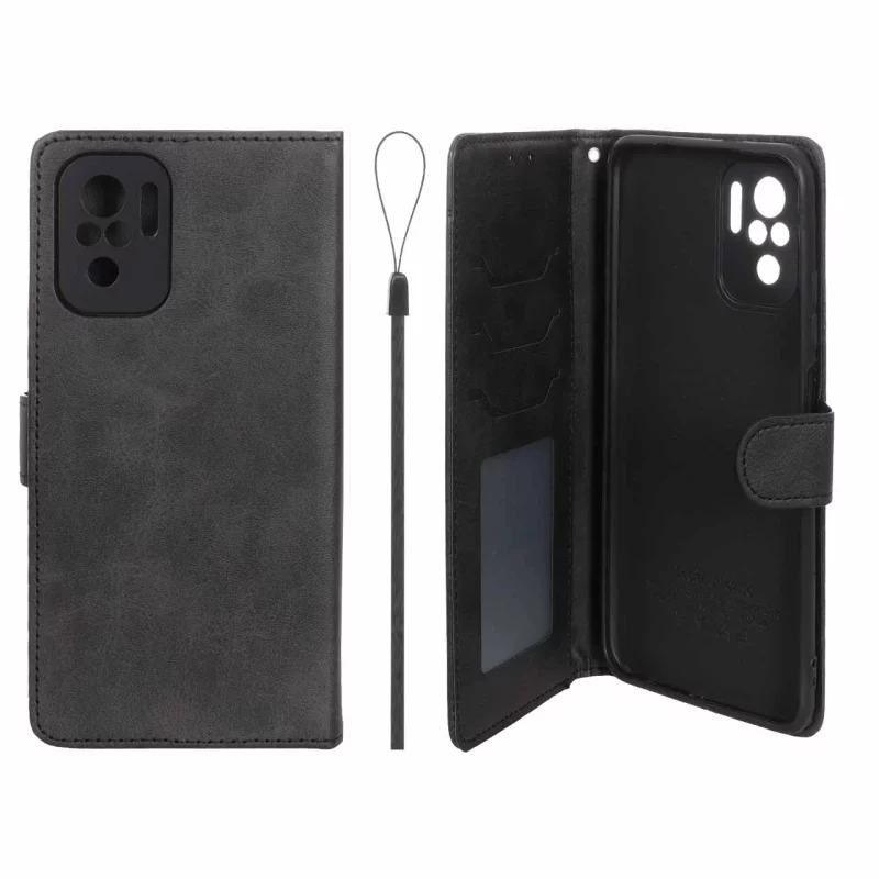 کیف موبایل مگنتی درجه یک داخل خز MNC Plus مدل Xiaomi Redmi Note 10 4G / Redmi Note 10S / Poco M5S - مشکی - تصویر 2