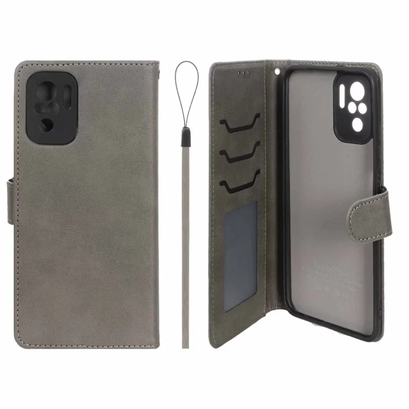 کیف موبایل مگنتی درجه یک داخل خز MNC Plus مدل Xiaomi Redmi Note 10 4G / Redmi Note 10S / Poco M5S - خاکستری - تصویر 2
