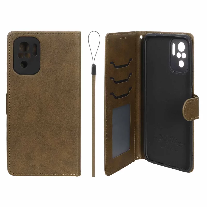 کیف موبایل مگنتی درجه یک داخل خز MNC Plus مدل Xiaomi Redmi Note 10 4G / Redmi Note 10S / Poco M5S - سبز زیتونی - تصویر 2