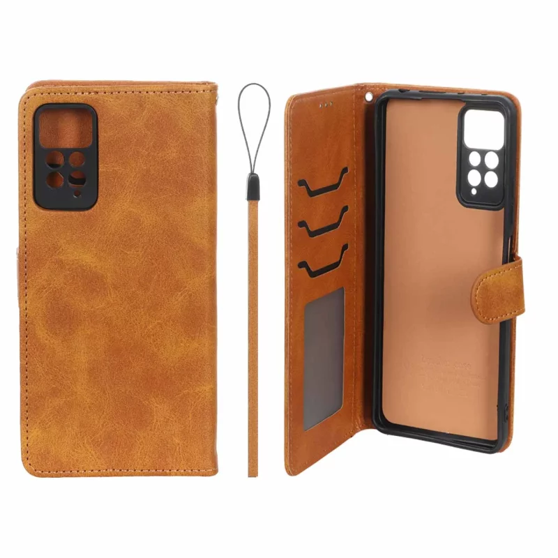 کیف موبایل مگنتی درجه یک داخل خز MNC Plus مدل Xiaomi Redmi Note 12 Pro 4G / Redmi Note 11 Pro - عسلی - تصویر 2