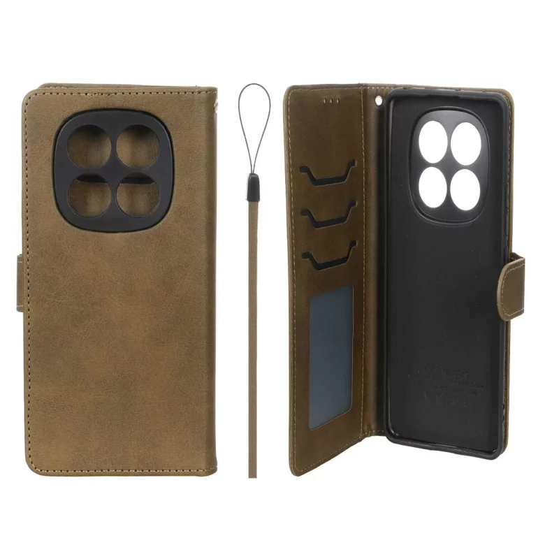 کیف موبایل مگنتی درجه یک داخل خز MNC Plus مدل Xiaomi Redmi Note 14 Pro 4G - سبز زیتونی - تصویر 2