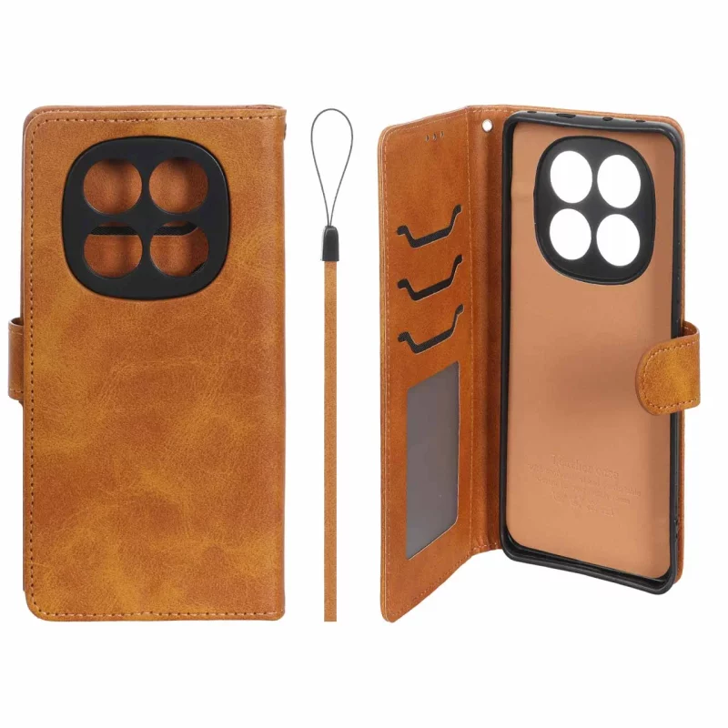 کیف موبایل مگنتی درجه یک داخل خز MNC Plus مدل Xiaomi Redmi Note 14 Pro 5G / Redmi Note 14 Pro Plus 5G / Poco X7 5G - عسلی - تصویر 2