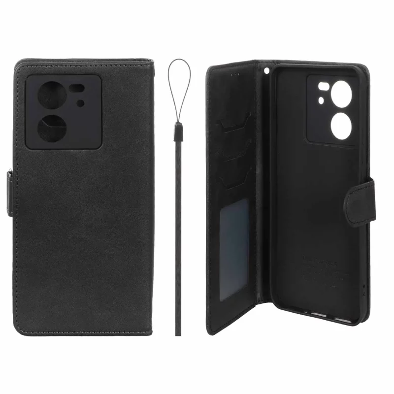 کیف موبایل مگنتی درجه یک داخل خز MNC Plus مدل Xiaomi Mi 13T / Mi 13T Pro - مشکی - تصویر 2