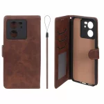 کیف موبایل مگنتی درجه یک داخل خز MNC Plus مدل Xiaomi Mi 13T / Mi 13T Pro - قهوه ای