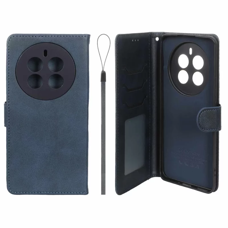 کیف موبایل مگنتی درجه یک داخل خز MNC Plus مدل Realme 12 Pro / Realme 12 Pro Plus - سرمه ای - تصویر 2