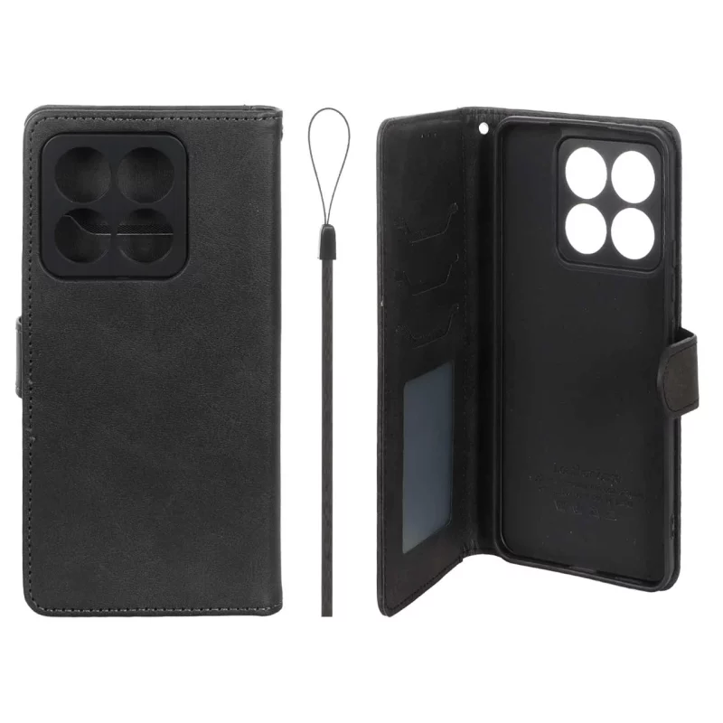 کیف موبایل مگنتی درجه یک داخل خز MNC Plus مدل Xiaomi Mi 14T - مشکی - تصویر 2