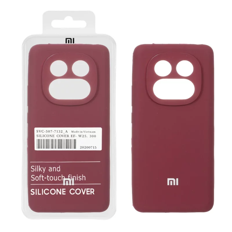 قاب سیلیکونی پاک کنی اورجینال درجه یک Xiaomi Redmi Note 14 Pro 5G / Redmi Note 14 Pro Plus 5G / Poco X7 5G - زرشکی (پک دار) - NTC - تصویر 2
