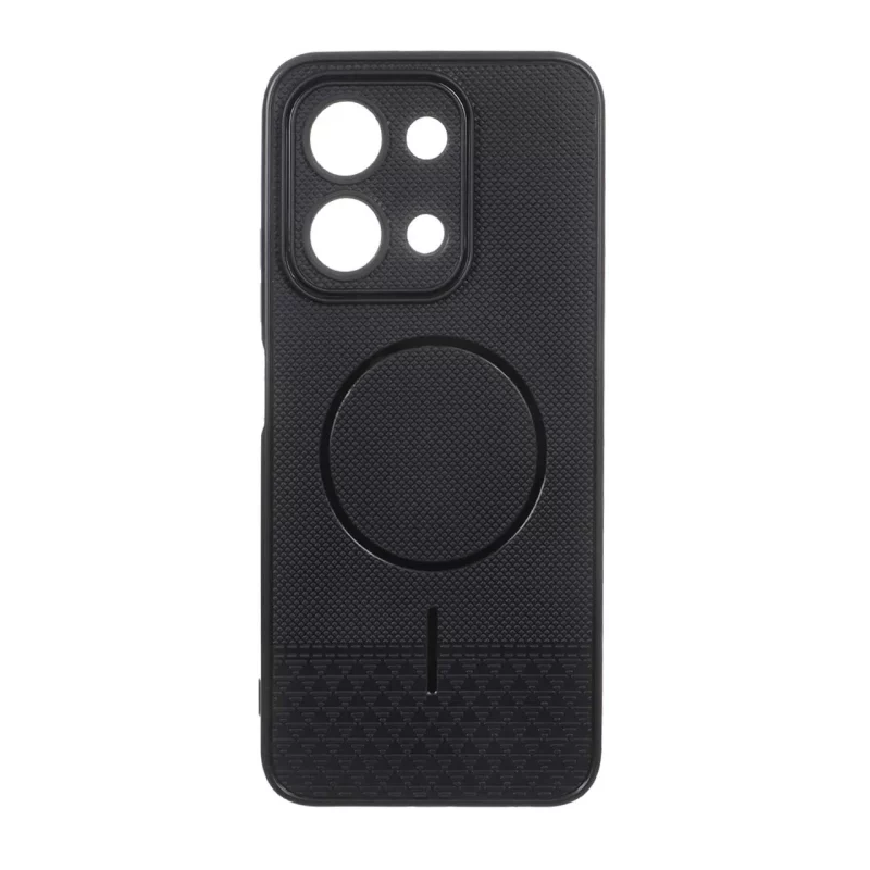 قاب شطرنجی طرح مگ سیف محافظ لنزدار Xiaomi Redmi 15C / Poco C85 - مشکی - تصویر 2