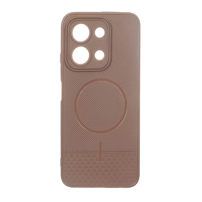قاب شطرنجی طرح مگ سیف محافظ لنزدار Xiaomi Redmi 15C / Poco C85 - قهوه ای - تصویر 2