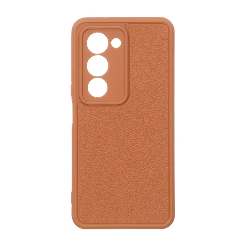 قاب Texture طرح چرم محافظ لنزدار Xiaomi Redmi 15 4G - قهوه ای - تصویر 2