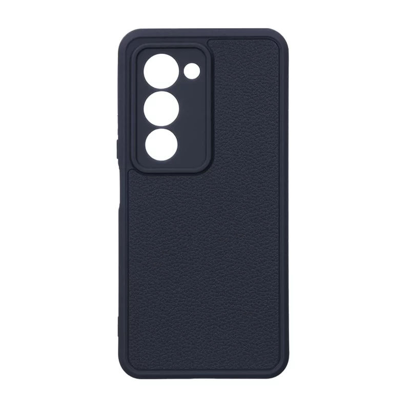قاب Texture طرح چرم محافظ لنزدار Xiaomi Redmi 15 4G - سرمه ای - تصویر 2