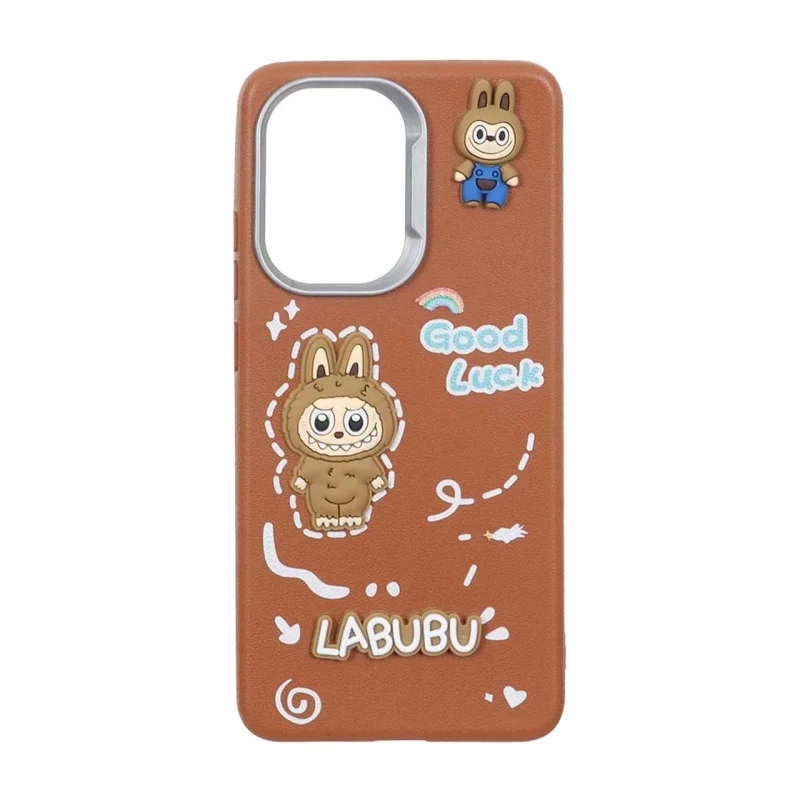 قاب Texture لنز سیلور Labubu مدل Xiaomi Poco X7 Pro - قهوه ای - تصویر 2