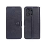کیف موبایل چرمی مگنتی محافظ لنزدار Xiaomi Redmi 15C / Poco C85 - سرمه ای