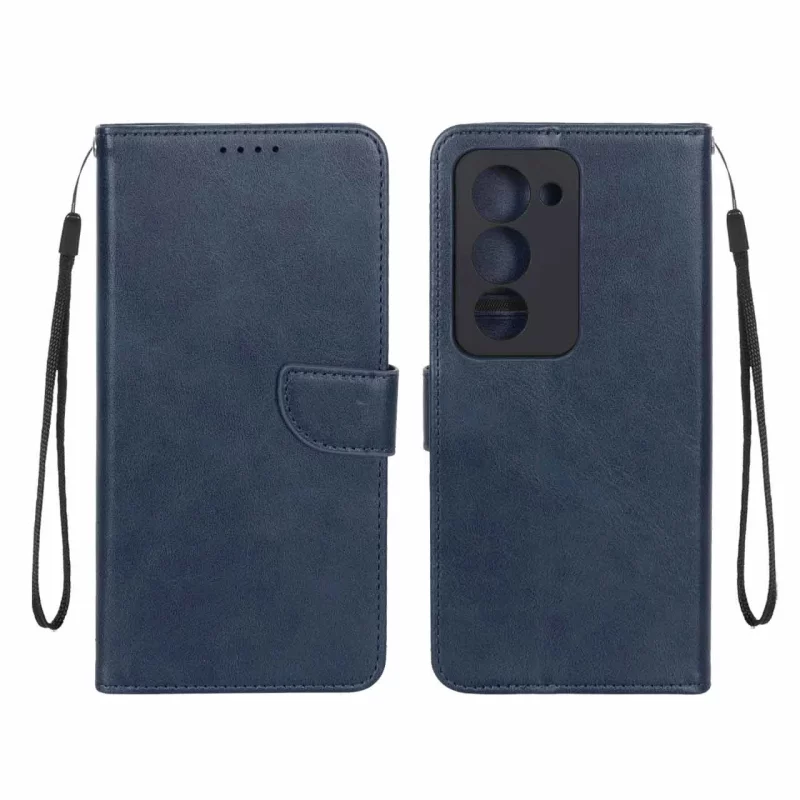 کیف چرمی موبایل مگنتی محافظ لنزدار Xiaomi Redmi 15 4G - سرمه ای - تصویر 2