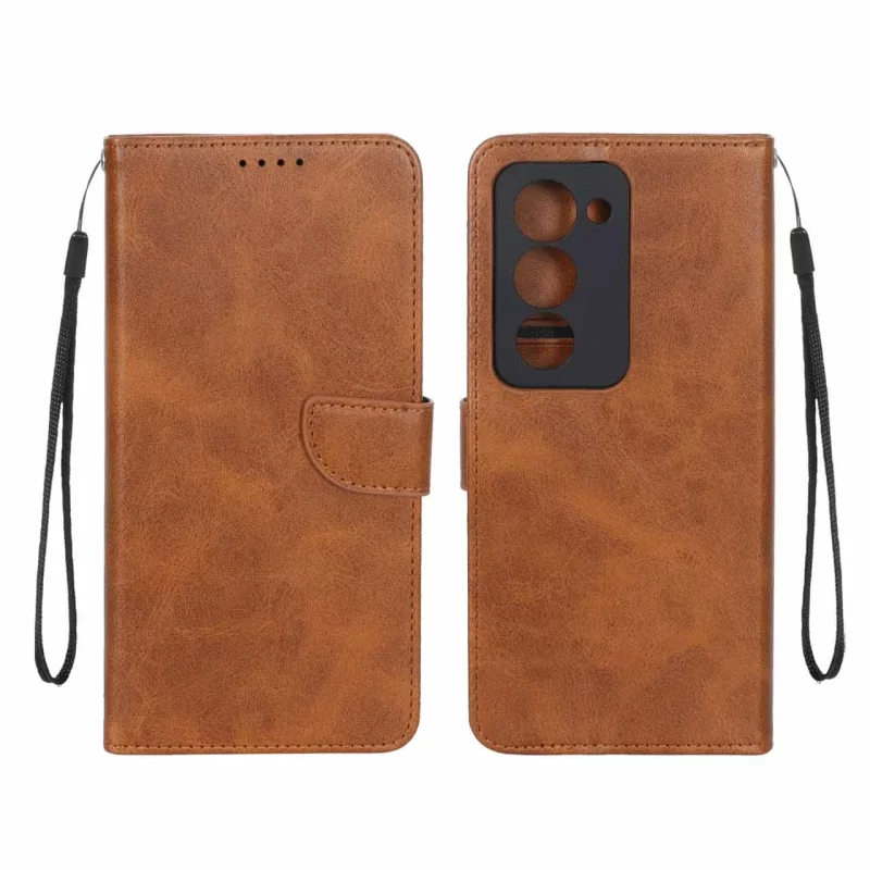 کیف چرمی موبایل مگنتی محافظ لنزدار Xiaomi Redmi 15 4G - عسلی - تصویر 2